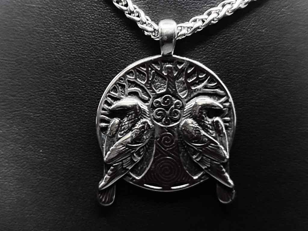 Hugin and Munin on the Tree of Life pendant
